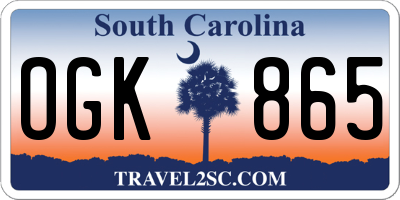 SC license plate OGK865