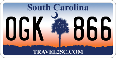 SC license plate OGK866