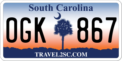 SC license plate OGK867