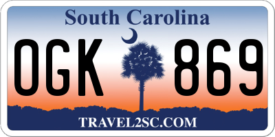 SC license plate OGK869
