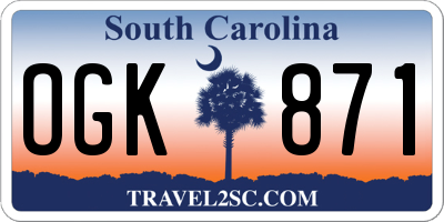 SC license plate OGK871