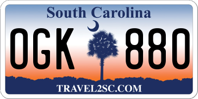 SC license plate OGK880