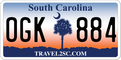 SC license plate OGK884