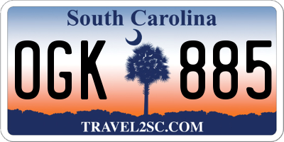 SC license plate OGK885