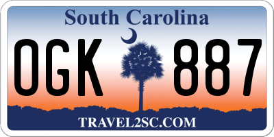 SC license plate OGK887