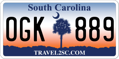 SC license plate OGK889