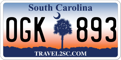 SC license plate OGK893