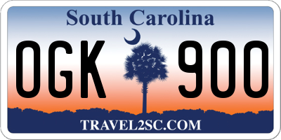 SC license plate OGK900