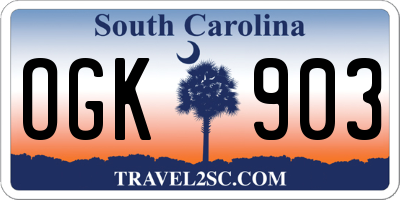 SC license plate OGK903
