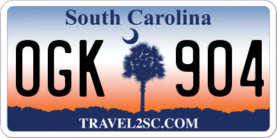 SC license plate OGK904