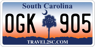 SC license plate OGK905