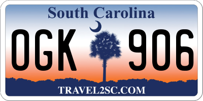 SC license plate OGK906