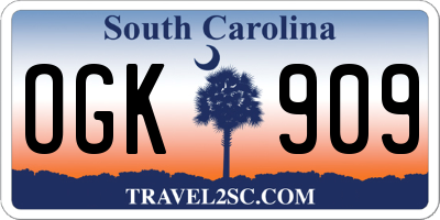 SC license plate OGK909