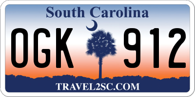 SC license plate OGK912