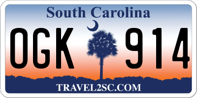 SC license plate OGK914