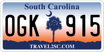 SC license plate OGK915