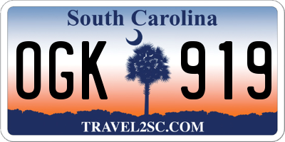 SC license plate OGK919