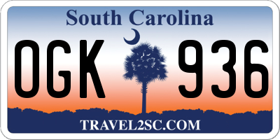 SC license plate OGK936