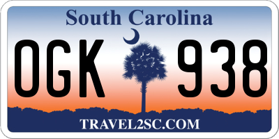 SC license plate OGK938