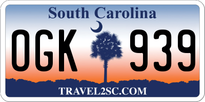SC license plate OGK939