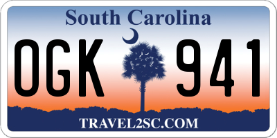 SC license plate OGK941