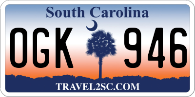 SC license plate OGK946