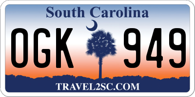 SC license plate OGK949