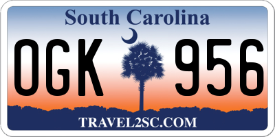SC license plate OGK956