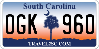 SC license plate OGK960