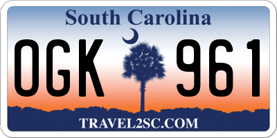 SC license plate OGK961