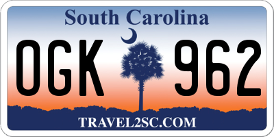 SC license plate OGK962