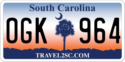 SC license plate OGK964