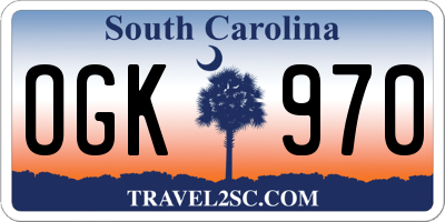 SC license plate OGK970