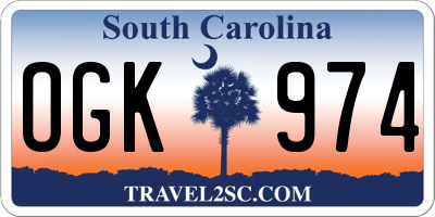 SC license plate OGK974