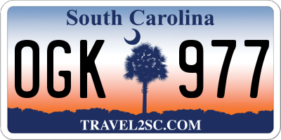 SC license plate OGK977