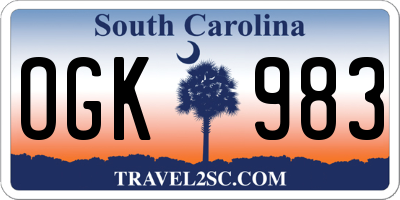 SC license plate OGK983