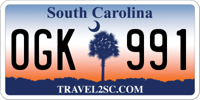 SC license plate OGK991