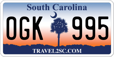 SC license plate OGK995