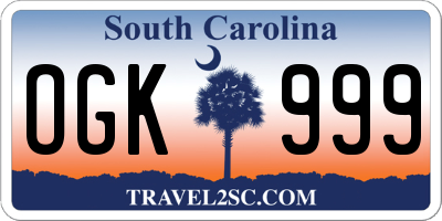SC license plate OGK999