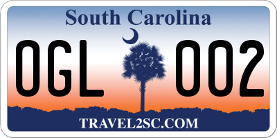 SC license plate OGL002