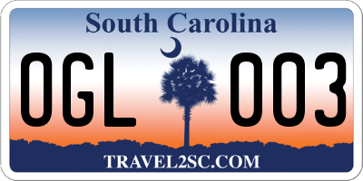 SC license plate OGL003