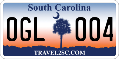 SC license plate OGL004