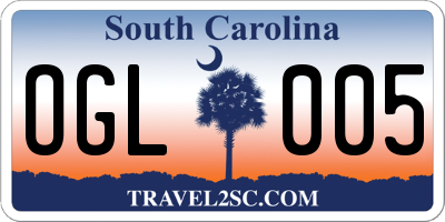 SC license plate OGL005
