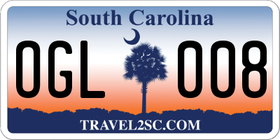 SC license plate OGL008