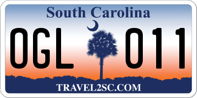 SC license plate OGL011