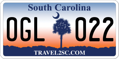 SC license plate OGL022