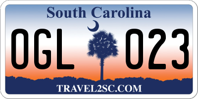 SC license plate OGL023