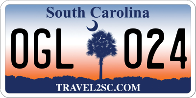 SC license plate OGL024