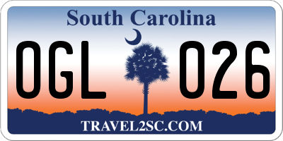 SC license plate OGL026