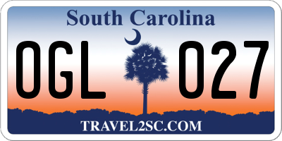 SC license plate OGL027